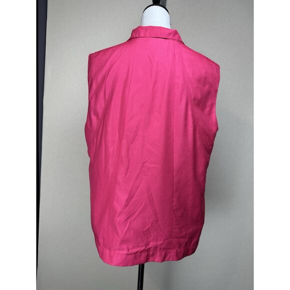 Liz Claiborne Womens Sz XL Pink Solid Sleeveless Zip Up Vest - Picture 8 of 16